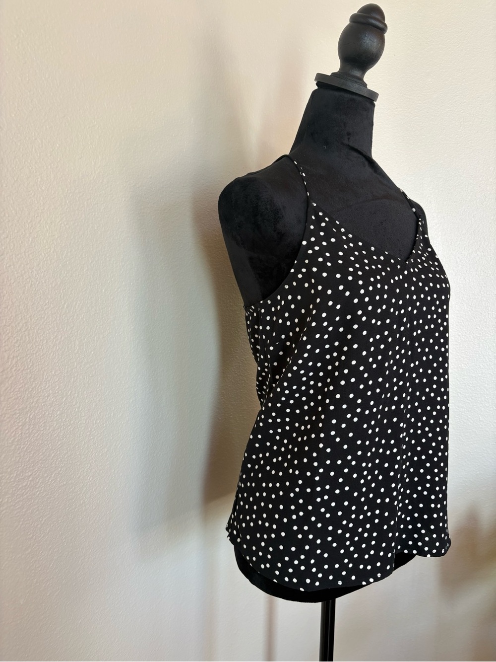 Halogen Black and White Polka Dot Tank Top